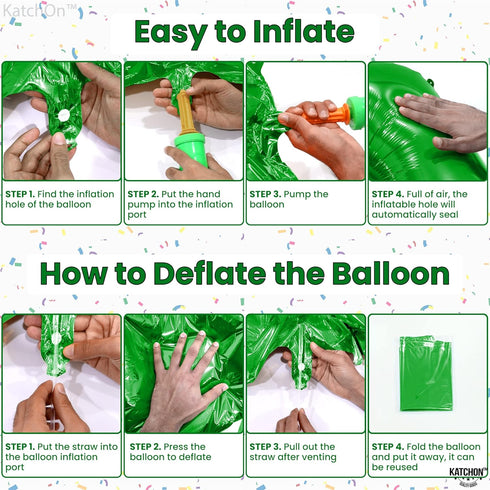 KatchOn Giant Green Number 3 Balloon - 40 Inch, Three Rex Birthday Party Decorations, Green 3 Balloon for Happy Birthday