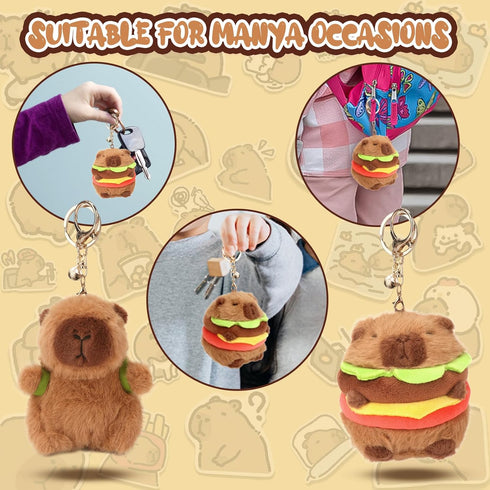 2 Pcs Capybara Plush Keychain Toy - 7.3 Inch Capybara Stuffed Animals - Birthday Gift Pendant