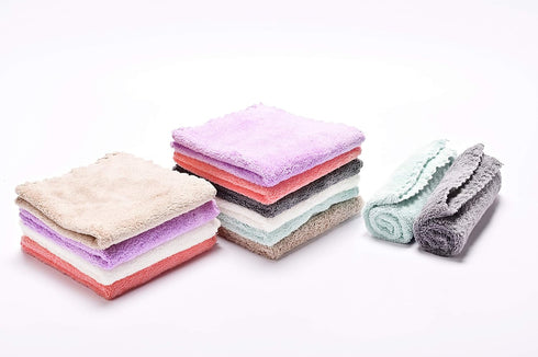 Kyapoo Baby Washcloths 12 Pack, 12x12 Inches Microfiber Coral Fleece for Newborns, Infants, Toddlers