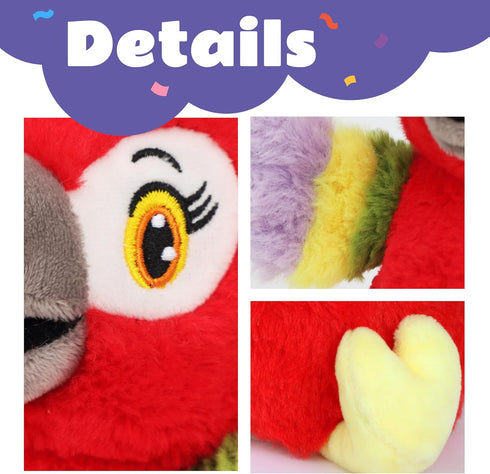 Cuteoy Talking Parrot Repeat What You Say Musical Stuffed Animal Shaking Singing Plush Toy Electric Interactive