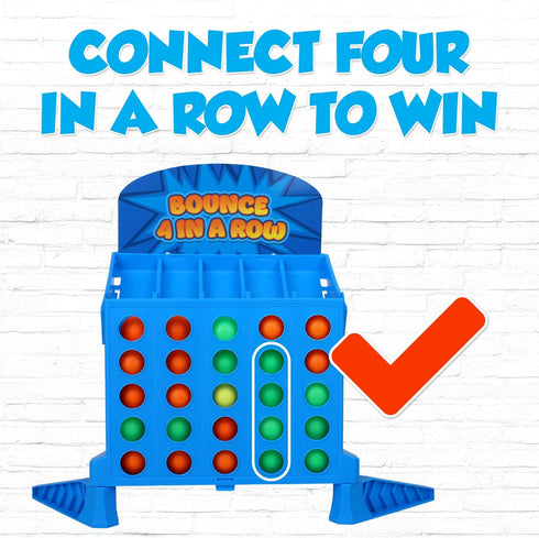 Point Games Bounce 4 in a Row - Travel Friendly Classic Board Game for Boys and Girls
