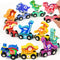 Vanmor Wooden Train Set with Dinosaur Toys - Snap-Connection Dinosaur Train, Learning Toys for 3-5 Year Old Kids