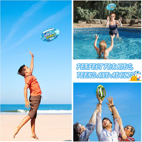 2 Pieces Water Football for Kids, 9 Inch Waterproof Beach Football for Outdoor Pool Game
