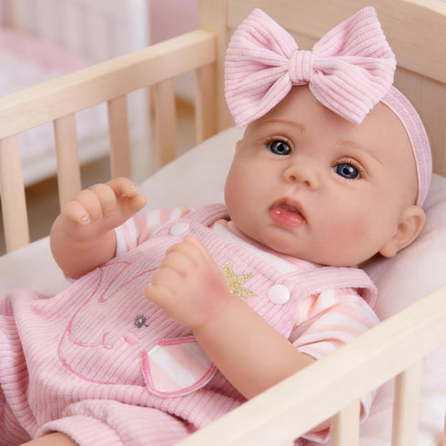 18Inch 3+ Milidool Lifelike Reborn Baby Dolls Realistic Baby Girl Dolls Newborn Baby Girl with Pink Doll Clothes