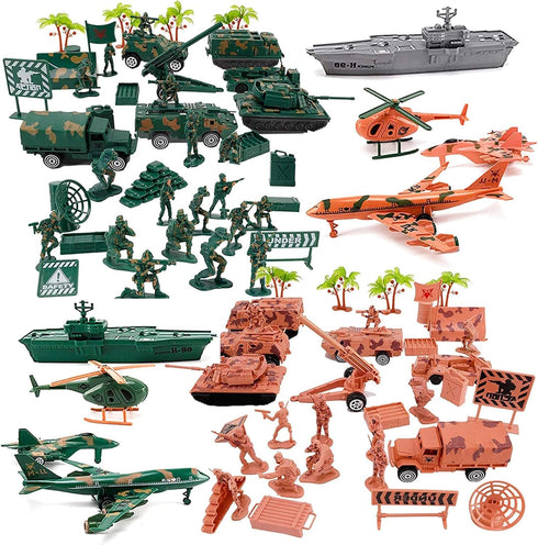 Liberty Imports Military Air Force Navy Deluxe Action Figures Playset with 73 pcs Army Men Soldiers