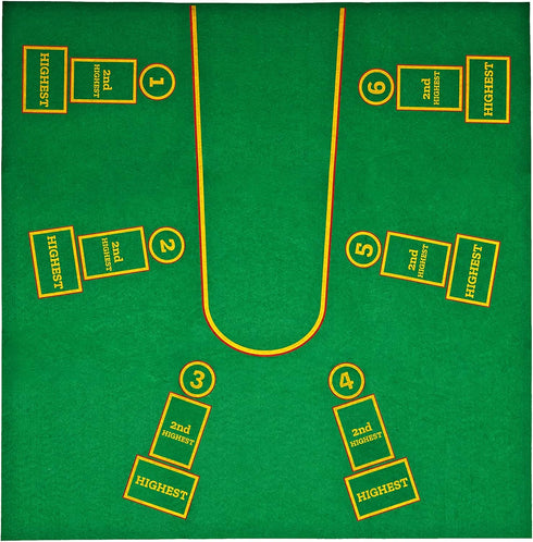 30" 30" 2-n-1 2-4 Mahjong and Pai Gow Poker Play Mat - x Green Felt Double Sided Mat - Table Cover for Classic Chinese