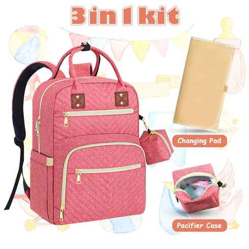 Backpack, Backpack Tenot Baby Diaper Bag Travel Diaper Bags for Babys Girl Boy Large Capacity Baby Bag for Women Pink