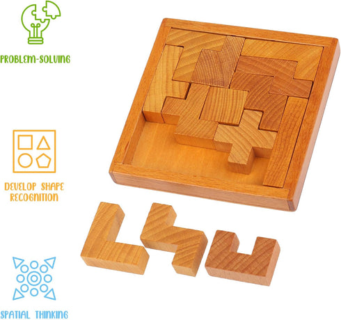 Wooden Brain Teaser Puzzles for Kids and Adults, New Level of Challenge for Mental Workout