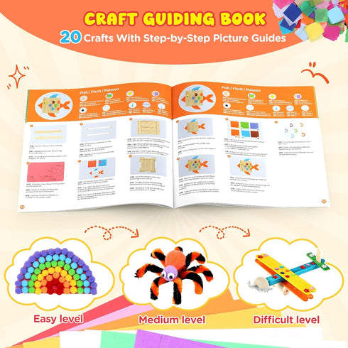 Zefy 3800+ 20 Set 4-12 Pcs Arts and Crafts Kit Supplies for Kids, All in One Art Supplies with Crafts Design, DIY Craft