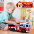 VEBO Fire Truck Motorized with Lights, Siren Sound, Working Water Pump, Rotating Rescue Ladder, Electric Fun Size 15"