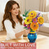 Set, 1065 Sunflower Bouquet Building Blocks w/ Vase PCS Botanical Collection, Birthday Gifts for Mom Women Grandma