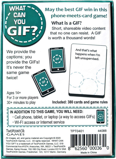 What Can You GIF? - The Hilarious Funny Card Game for GIF Lovers - Gift for Adults, Teens & Tweens - 3-12 Players