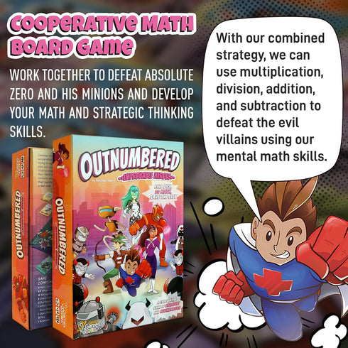 Outnumbered: Improbable Heroes Board Game - A Mensa Award Winning Superhero Math Game | Fun & Educational Game