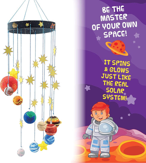 STEM Learning Fun 3D Solar System Kit, Complete DIY Mobile Model with 9 Foam Planets