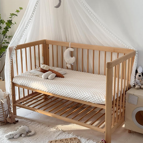 Mattress(28"x 52"), La&Sheer Baby Plush Crib Sheets for Boys Girls, Luxury Ultra Soft Fluffy Crib Sheet for Standard