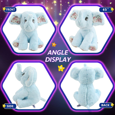 BSTAOFY Light Up Elephant Soft Plush Toy, Cozy LED Stuffed Animal Nightlight for Kids