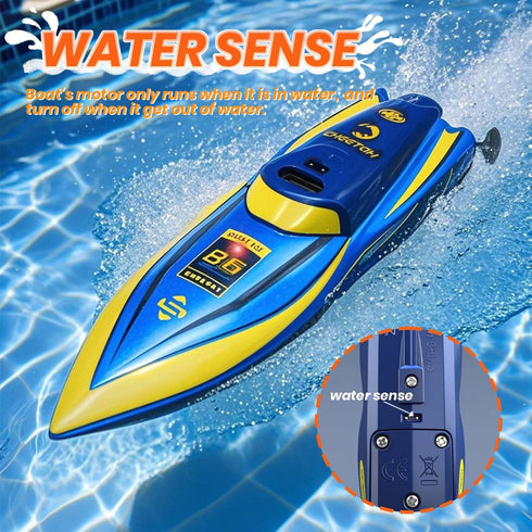2.4Ghz 360 6+ QUN XING Remote Control Mini Rc Boat Rotating Rechargeable Battery for Pool Toys Kids Years Old Blue