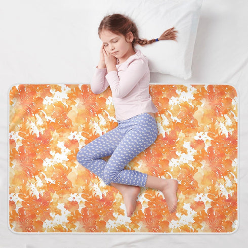 siphylline 52" 34" Orange Tie Dye Flowers Extra Large Resuable Changing Pad Covers Soft Absorbent Pee Pads for Bed