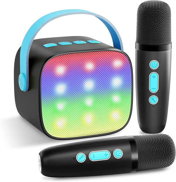 YLL Mini Karaoke Machine with 2 Wireless Microphones, TOP Kids Gifts for Girls