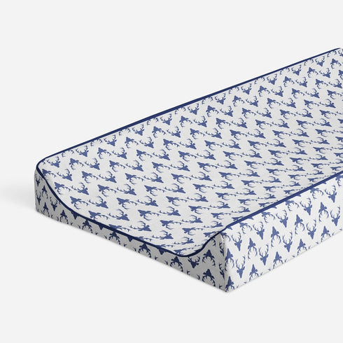 Bacati - Tribal/Aztec Muslin Quilted Changing Pad Cover (Bucks, Navy)