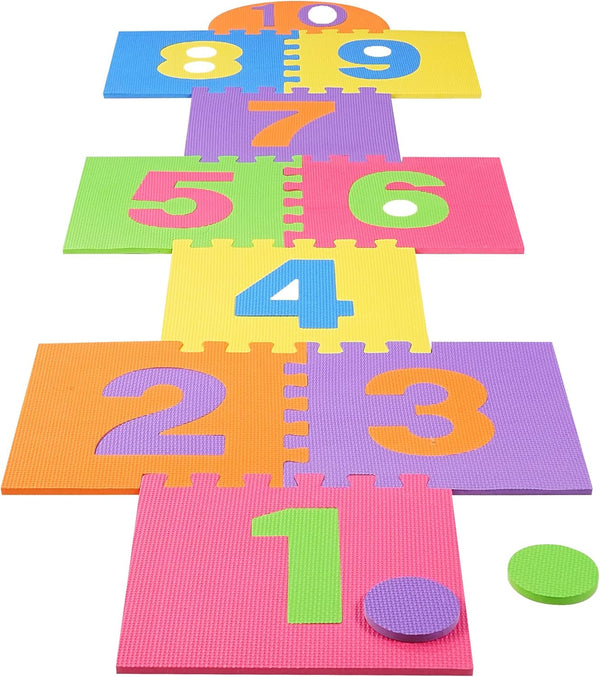 Hopscotch Playmat Foam Interlocking Puzzle Floor Mat - 10 Large Number Tiles
