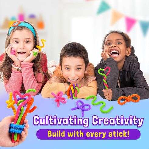 6 Pack Sensory Fidget Toys for Kids: Textured Silicone Fidget Stick for Stress Relief Autistic ADHD, Quiet Desk Fidgets