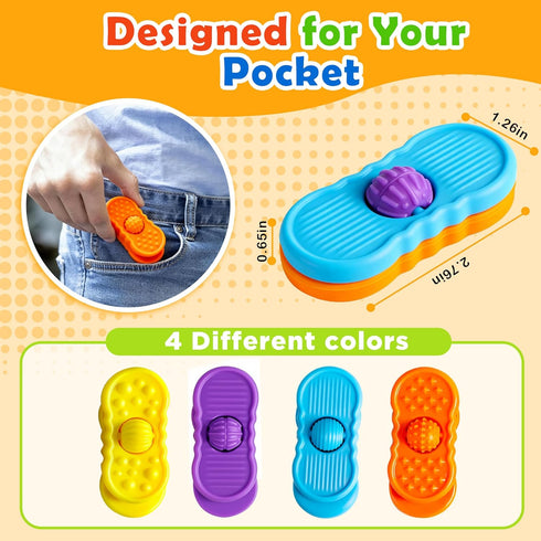 Generic Set 8 4 Sensory Slider Fidget Stones Rolling Beads, pcs Pairs Silent Textured Toys for Adults Kids, Mix