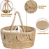 Lawei Little Diaper Caddy Organizer, Handwoven Natural Rush Grass Nursery Baby Basket with Removable Cotton Divider