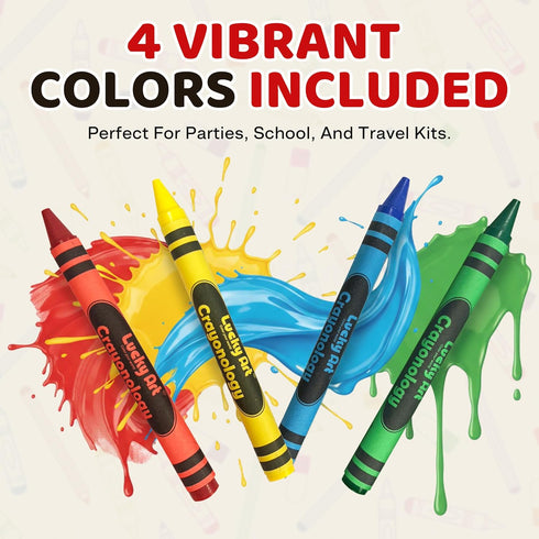 Packs 20 Packs 4 (80 Count) Lucky Art Extra Long Crayon of Colors Non-Toxic Kids Crayons, Perfect for Restaurants