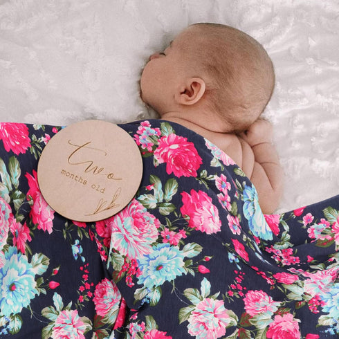 3 Sets DRESHOW BQUBO Newborn Floral Receiving Blankets Newborn Baby Swaddling with Bow Headbands Sleepsack Toddler Warm