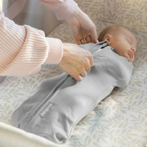 0-2 1.0 2-Pack SwaddleMe by Ingenuity Compression Baby Swaddle Pod, Two-Way Zipper for Easy Diaper Changes, Improves