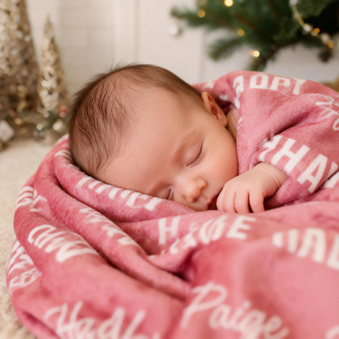 IWEORTHY Ships Next Day, Personalized Baby Blanket - Custom Name Blanket for Newborns | Newborn Receiving Blankets