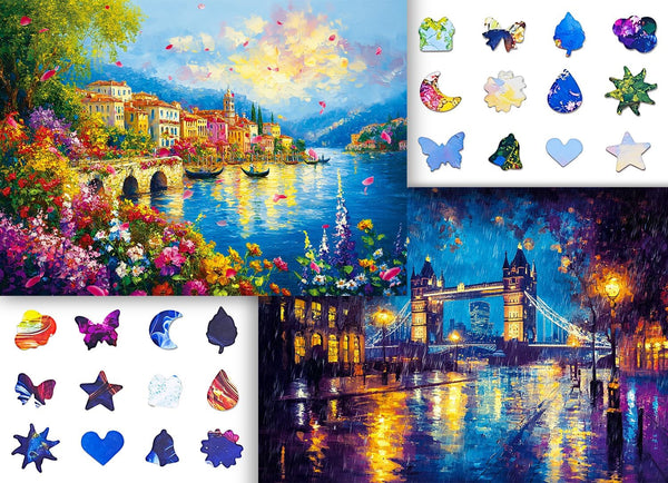 Puzzles for Adults 1000 Pieces, 2 Pack Unique Jigsaw Puzzle for Adults,