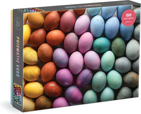 Galison Prismatic Dyed Easter Eggs 1000 Piece Puzzle with Bright and Bold Artwork of Eggs Arranged by Color