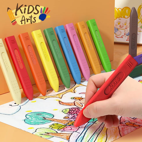 18 Triangle Jumbo Crayons for Toddlers, Colors Mess Free Unbreakable Crayon Gifts, Easy to Hold Washable Crayons