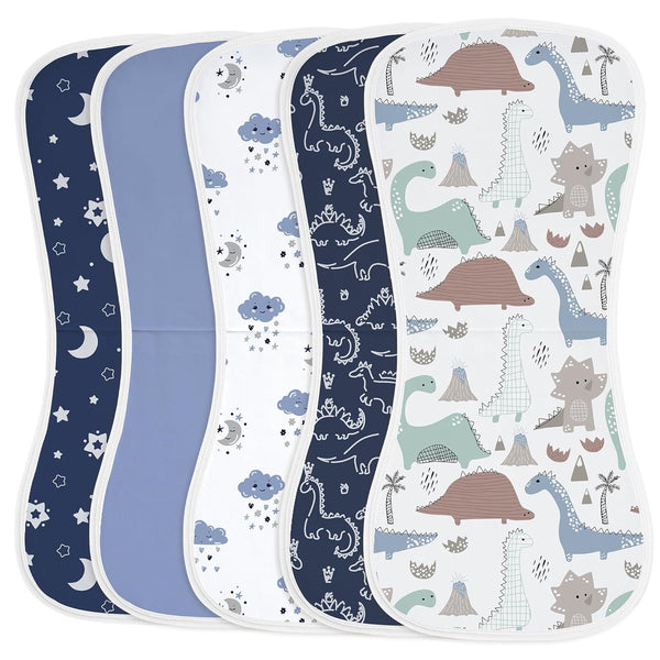 Yoofoss Baby Burp Cloths 100% Organic Cotton 5 Pack Burping Cloths for