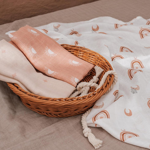 3 Pack GLLQUEN BABY Receiving Blanket Boy Cotton Muslin Swaddle Blankets Girl Newborn Squares Breathable & Soft Thin