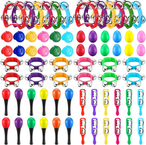 Silipull 36 Pcs Shaker Musical Instruments Set for Kids Early Music Learning