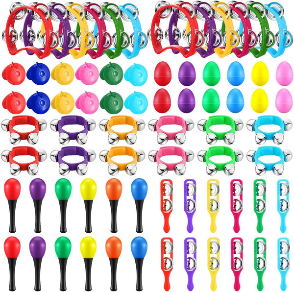 Silipull 36 Pcs Shaker Musical Instruments Set for Kids Early Music Learning