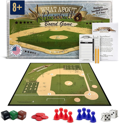 8-12, Baseball Gifts for Boys Baseball Board Games for Kids and Adults with Dice, Tokens, & Score Pad, Fun Indoor Game