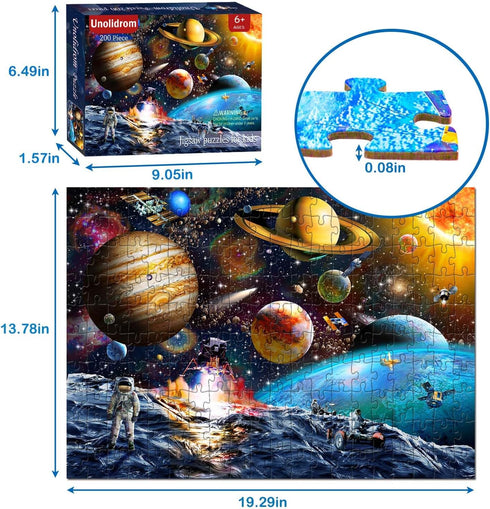 8-10 200 6-8, Puzzles for Kids Ages Year Old - Solar System Planets, Pieces Spacewalk Jigsaw Puzzles for Kids Ages