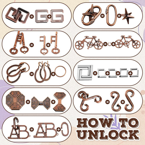 24 Yilloog Pcs Metal Brain Teaser Puzzles Assortment for Adults Difficult Magic Puzzles Highly Hard Brain Games Iq