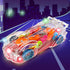 Light Up Transparent Gear Racer Toy Car - Bump and Go with Colorful Gears, Music & LED Effects for Kids 3+