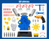 POFJOEQ V6 Kit60-Piece Playset 3-5 STEM New Engine Model Building Take Apart Toy with Realistic Lights & Sounds, Tools