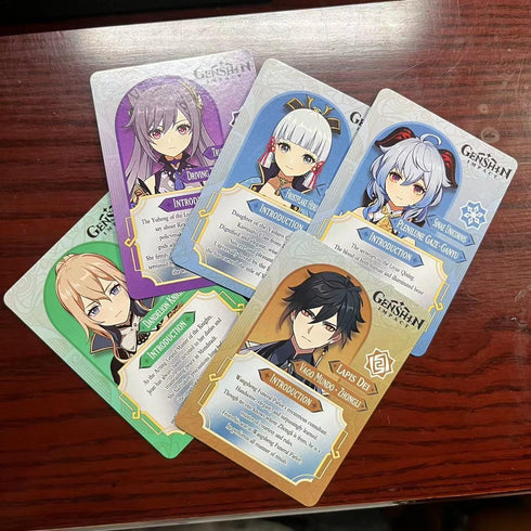 60PCS TCG Deck Cards, 55PCS Ultra Rare Cards, 5 Random UTR, Gilded Text English Version, Kamisato Ayaka ZhongLI