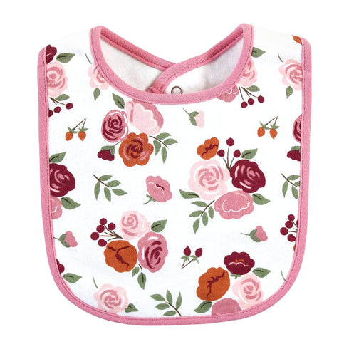 Hudson Baby Unisex Cotton Bibs in Pumpkin Spice - One Size Fits All