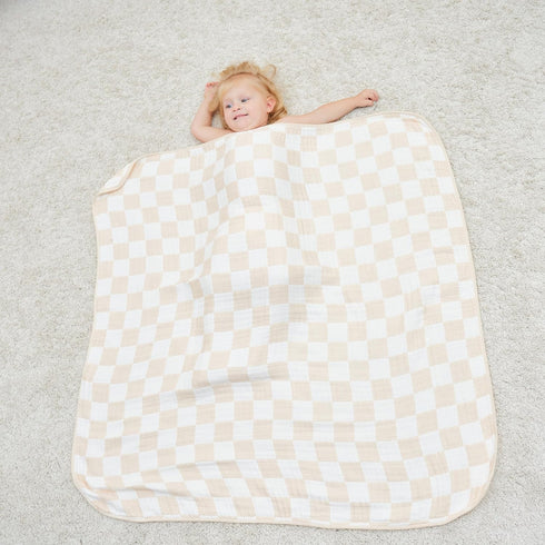 Ultra Soft Muslin Baby Blanket, Viscose from Bamboo, Versatile Swaddle and Bed Blanket for Babies, Toddlers, Boys, and
