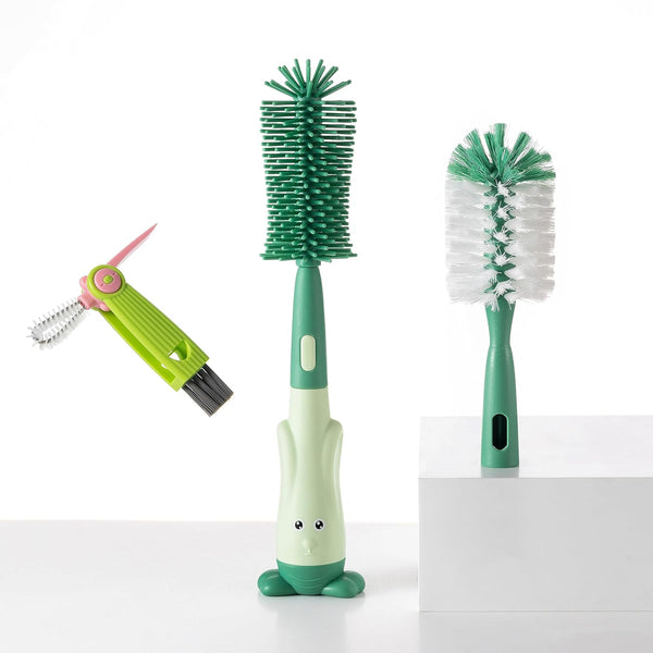 Chemimoso Cup Cleaning Brush, Silicone Baby Bottle Brush with Stand, Large Handle Water