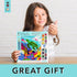 Bright Stripes Paint by Numbers Kit for Kids - Easy Canvas with Frame, Amazing Ocean Paint Kit