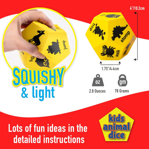 Animal Games Dice, Indoor Recess Activities & Outdoor Dice Games for Kids, Daycare Equipment for Toddlers